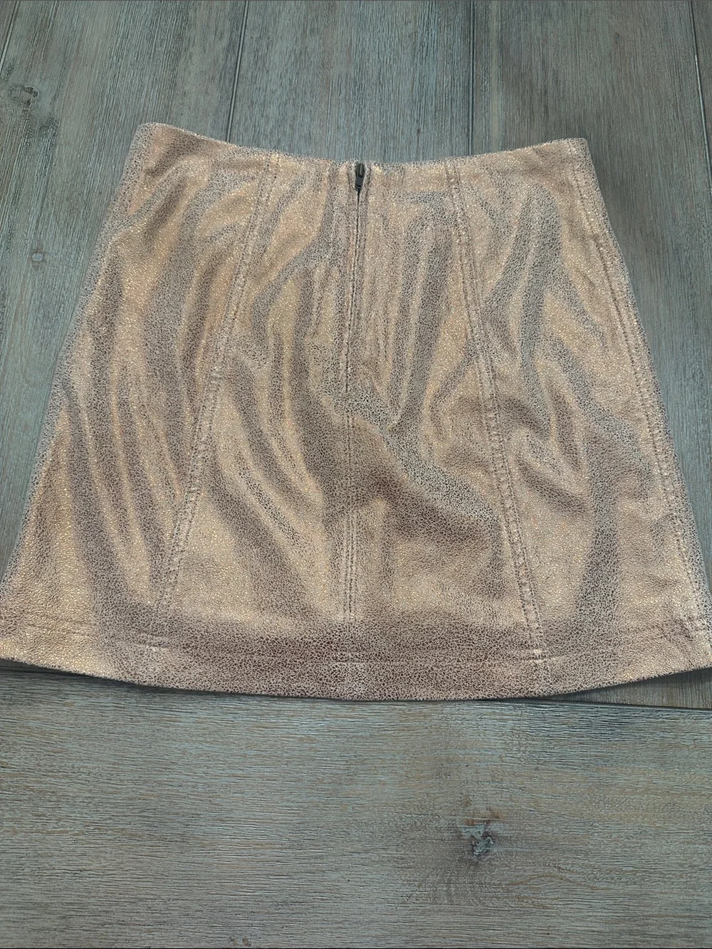 Free People Metallic Faux Suede Mini Skirt | Size 6